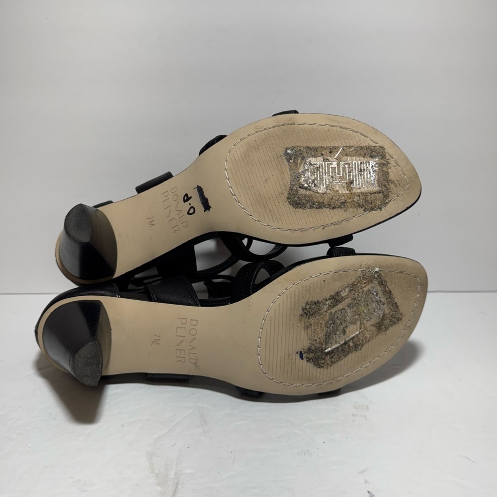 Donald J. Pliner 'Arcadia' Black Strappy Sandals Heels Size 7 - Picture 12 of 15